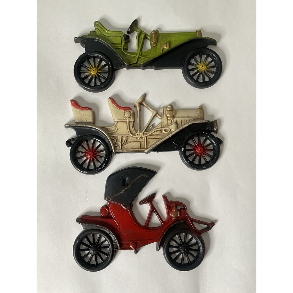 Vintage Midwest‎ Cast Metal Antique Cars Wall Decor Set Of 3